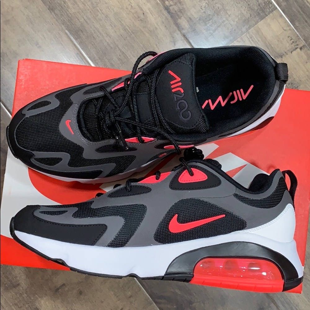 NIKE AIR MAX 200 Thunder Grey/Hot Punch-Black - Picture 4 of 16